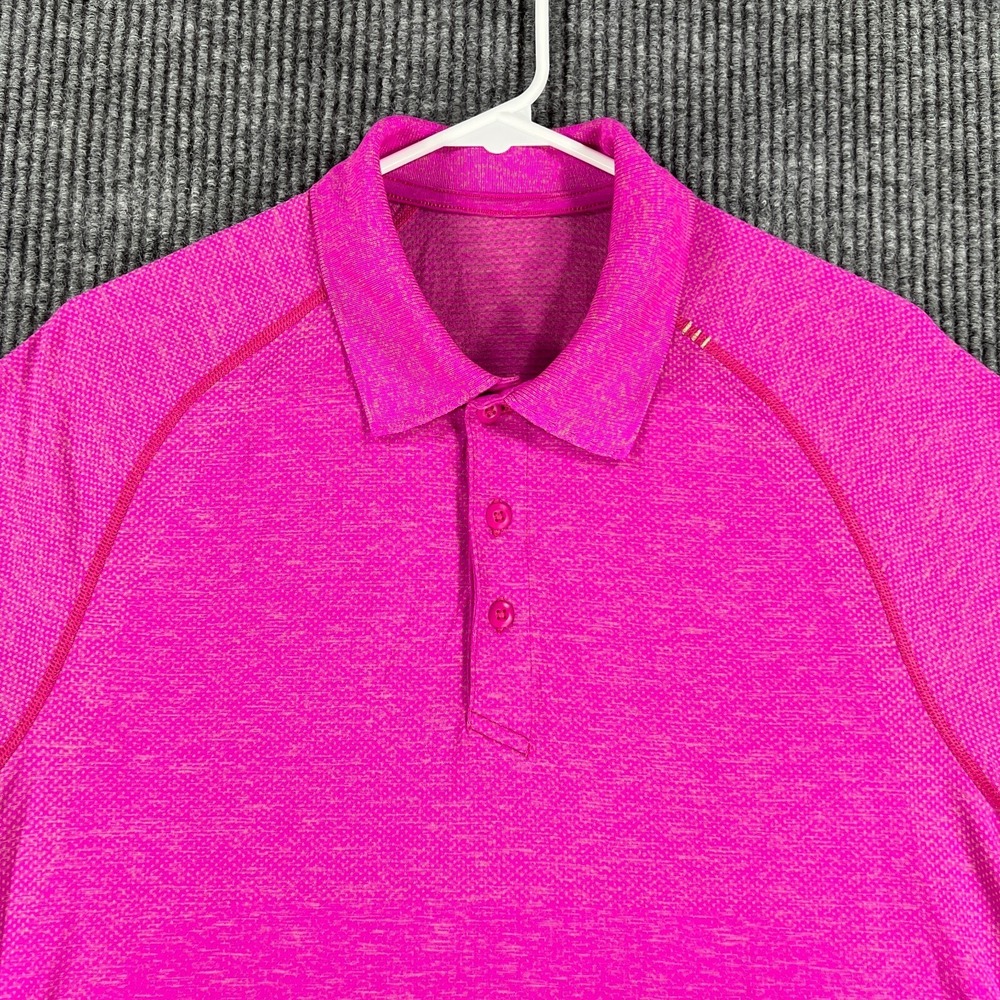 Lululemon Polo Shirt Mens Medium Purple Short Sleeve Active Golf Casual Light